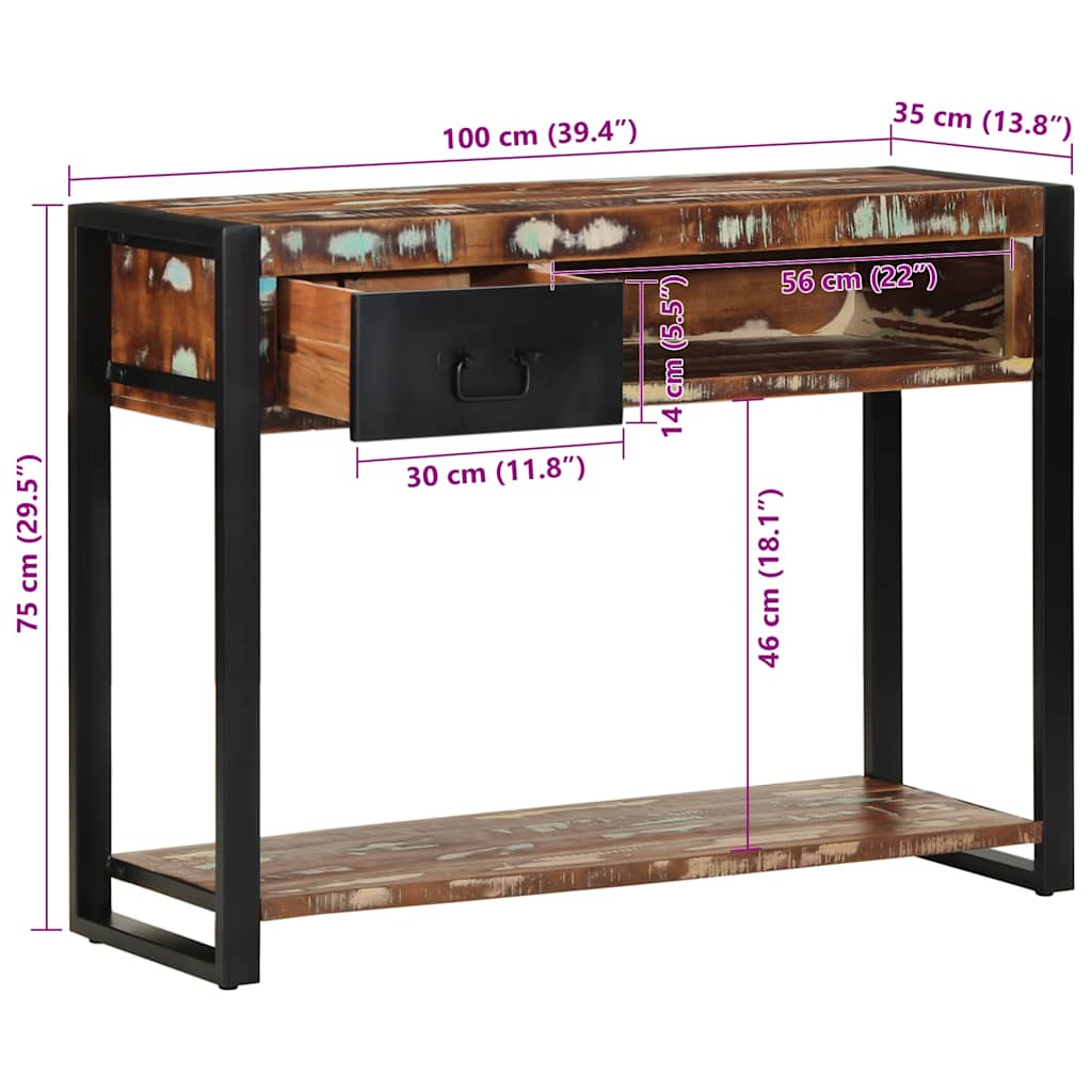 konsolinis stalas daugiaspalvis 100x35x75 cm