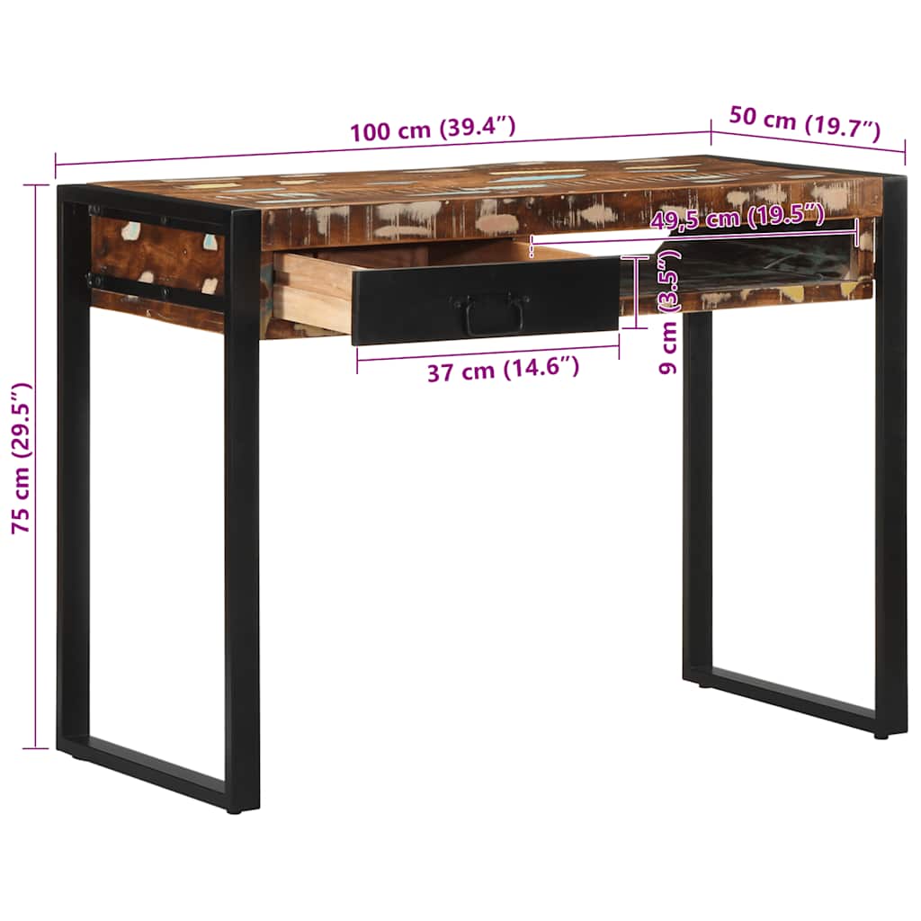 Rakstāmgalds Daudzkrāsains 100x50x75 cm