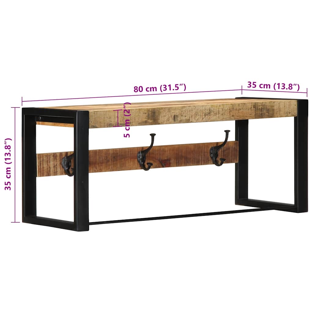 paltų kabykla 80x35x35 cm Tvirtas neapdorotos medienos mangas