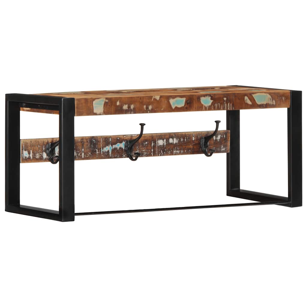 Coat Rack Multicolored 80x35x35cm Solid Reclaimed Wood