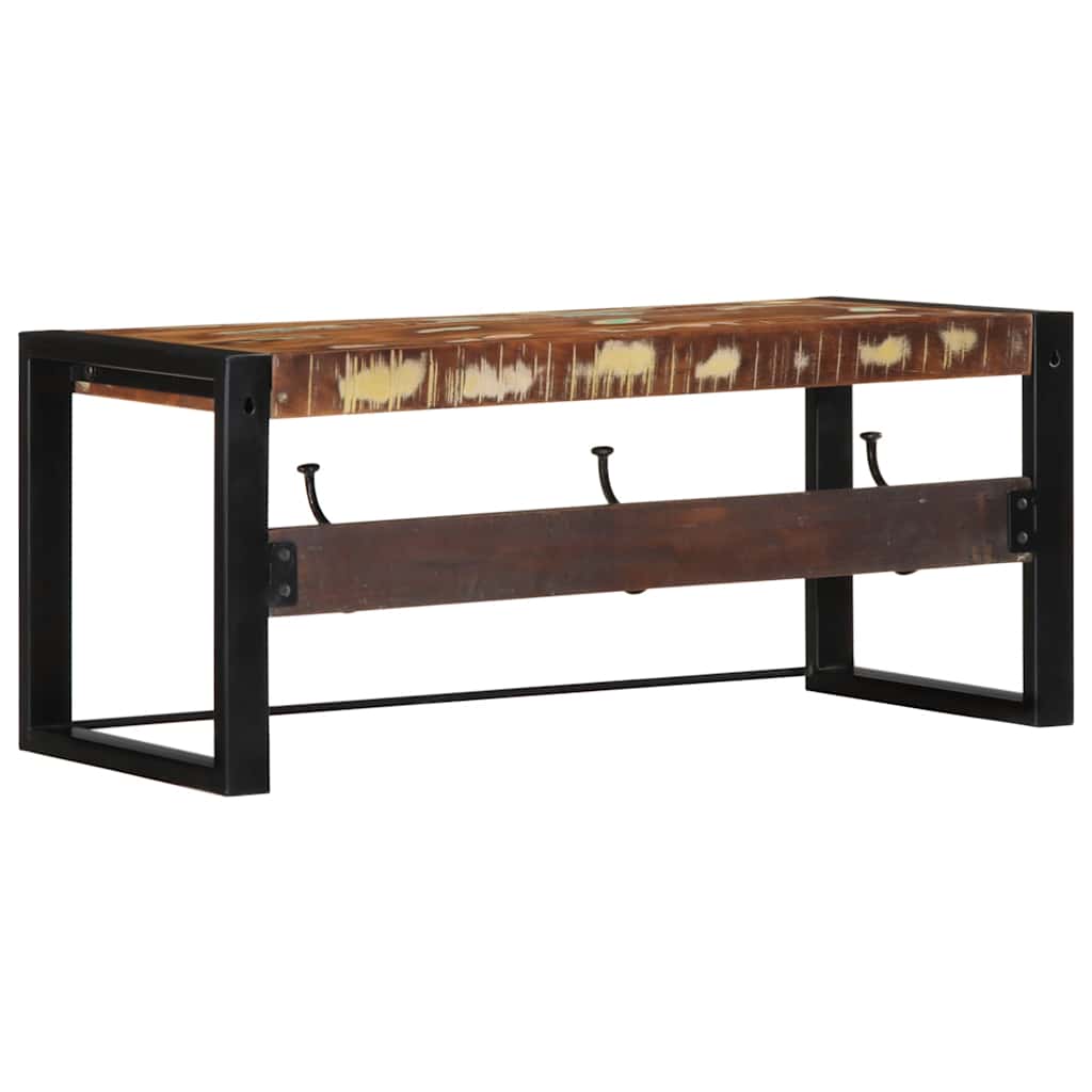 Coat Rack Multicolored 80x35x35cm Solid Reclaimed Wood