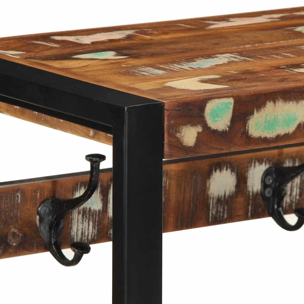 Coat Rack Multicolored 80x35x35cm Solid Reclaimed Wood