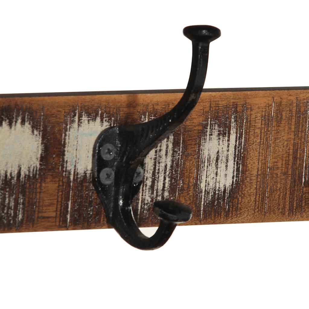 Coat Rack Multicolored 80x35x35cm Solid Reclaimed Wood
