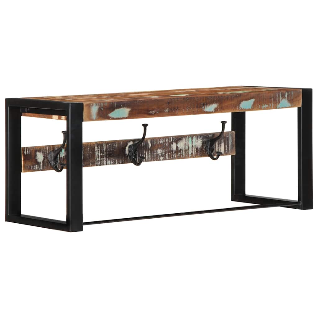 Coat Rack Multicolored 80x35x35cm Solid Reclaimed Wood