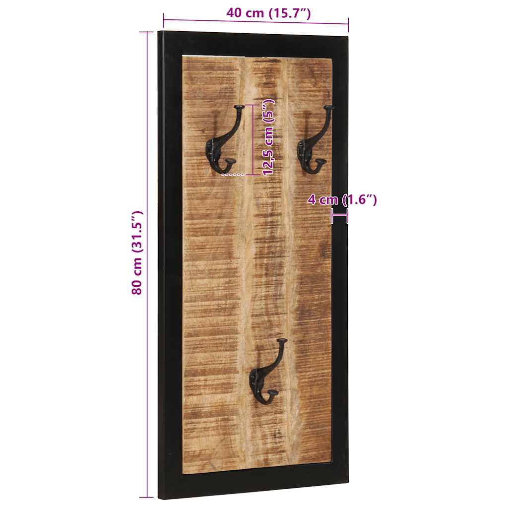 Mēteļu pakaramais 40x2x80 cm, izturīgs neapstrādāts mango koks