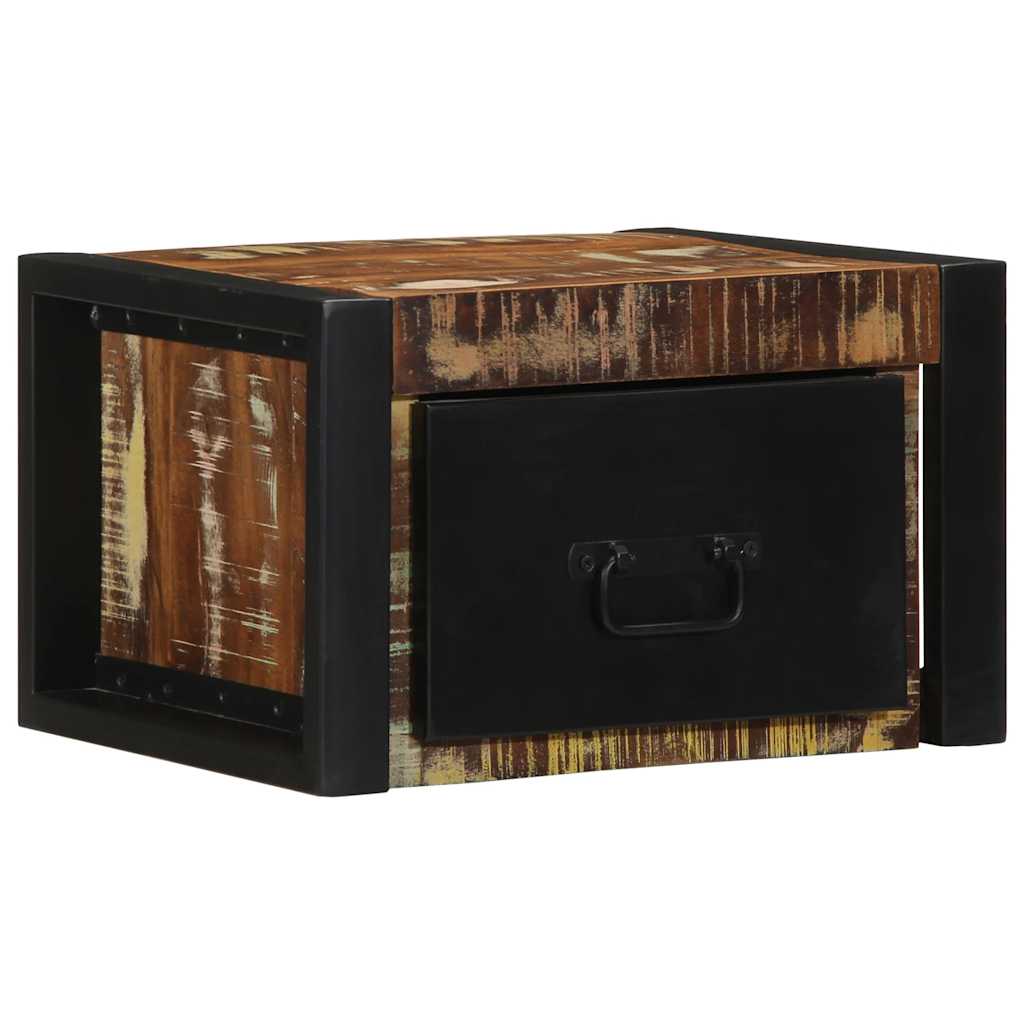 Daudzkrāsains naktsgaldiņš 40x35x25cm no pārstrādāta masīvkoka