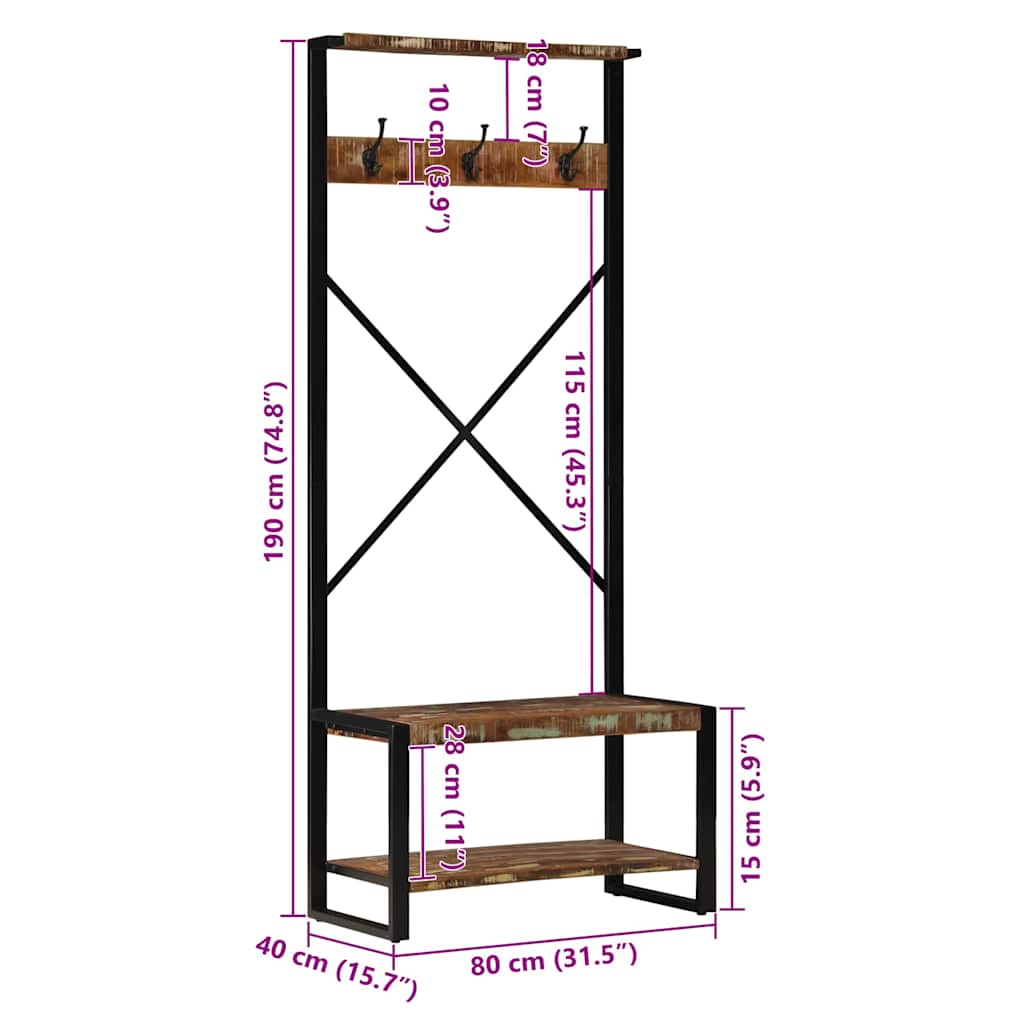 drabužių kabykla įvairiaspalvė 80x40x190 cm