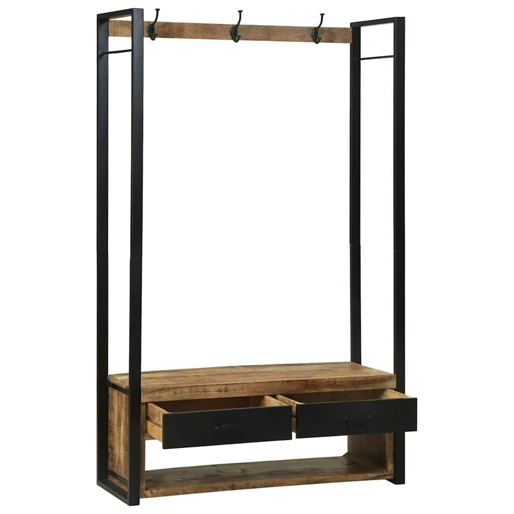 Garment Rack Brown 110 x 40 x 185 cm Solid Mango Wood