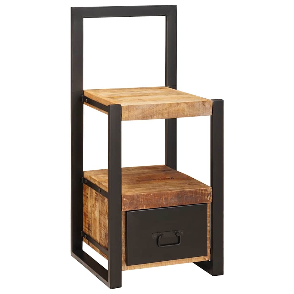 Chair Stand with Drawer Brown Solid Mango Wood