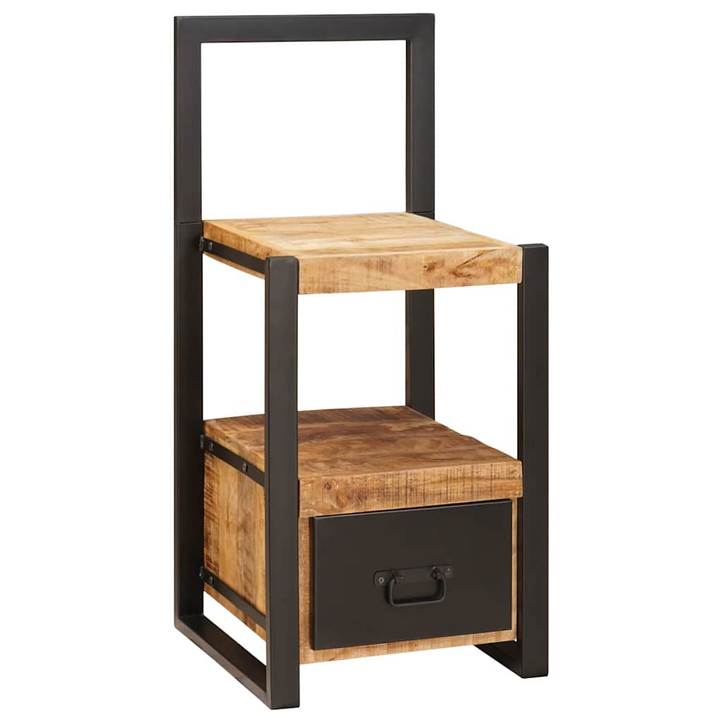 Chair Stand with Drawer Brown Solid Mango Wood