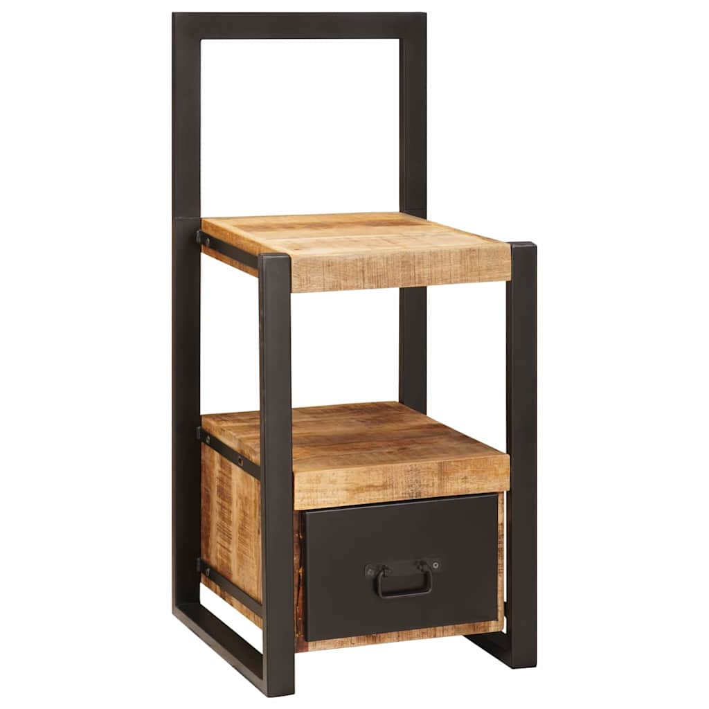 Chair Stand with Drawer Brown Solid Mango Wood