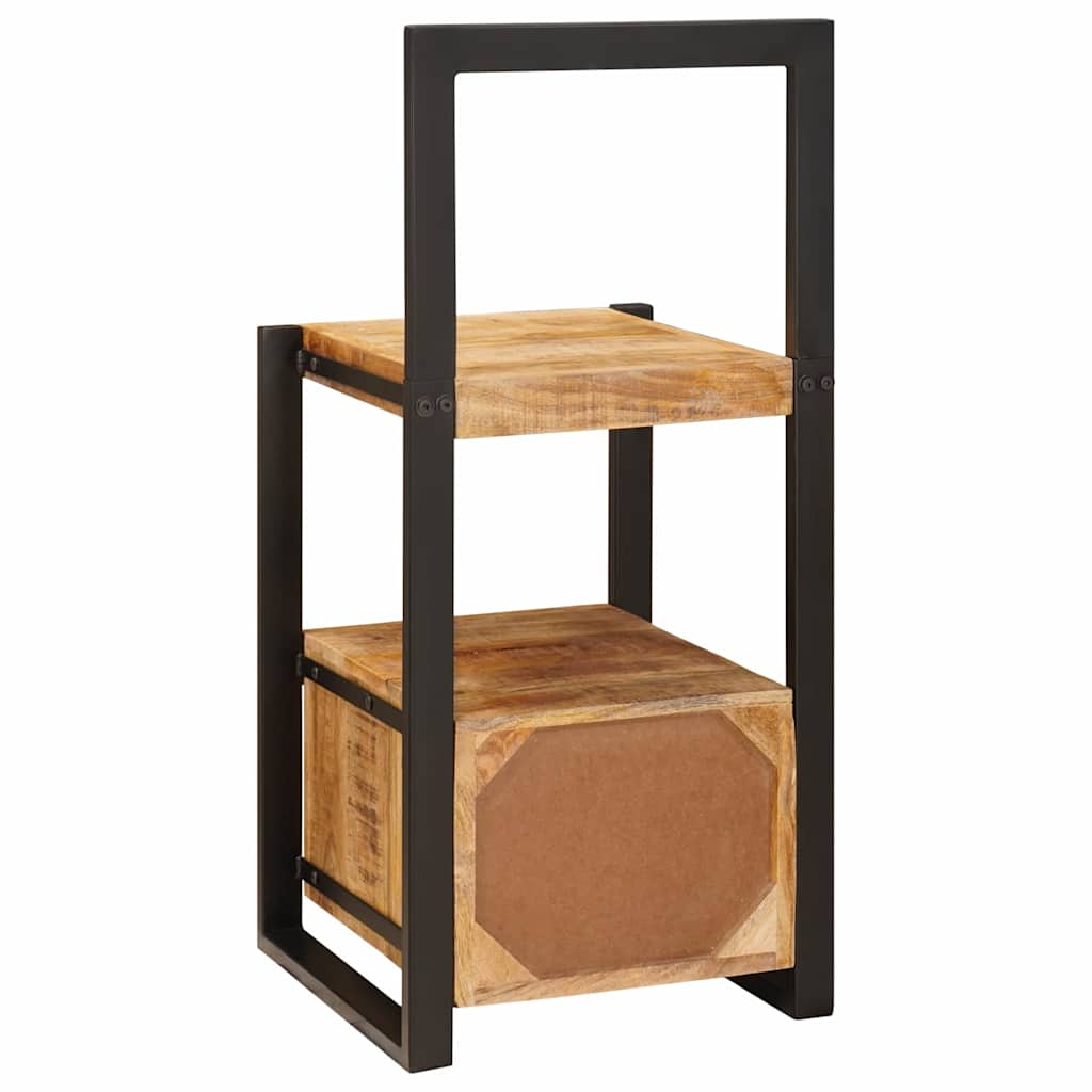 Chair Stand with Drawer Brown Solid Mango Wood