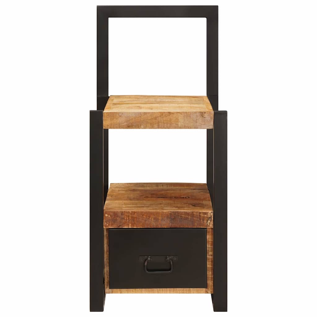 Chair Stand with Drawer Brown Solid Mango Wood