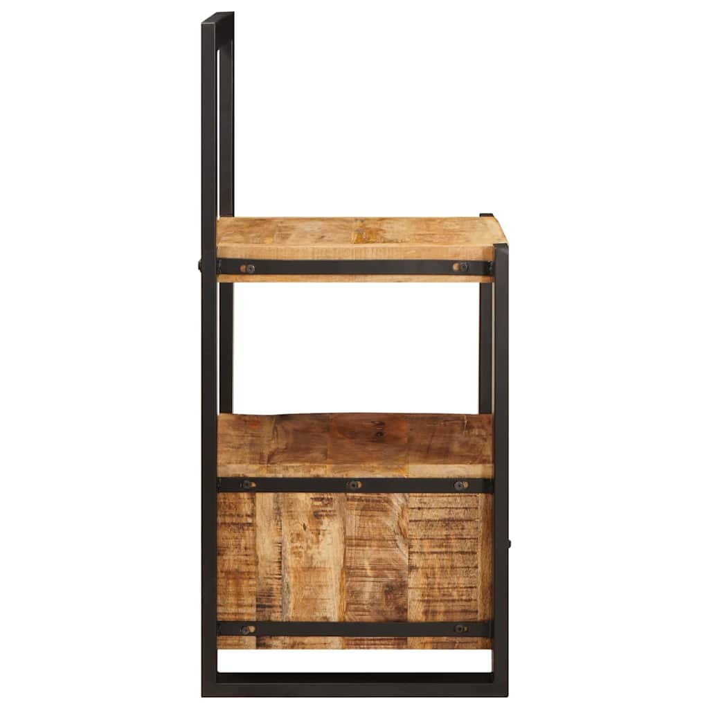 Chair Stand with Drawer Brown Solid Mango Wood