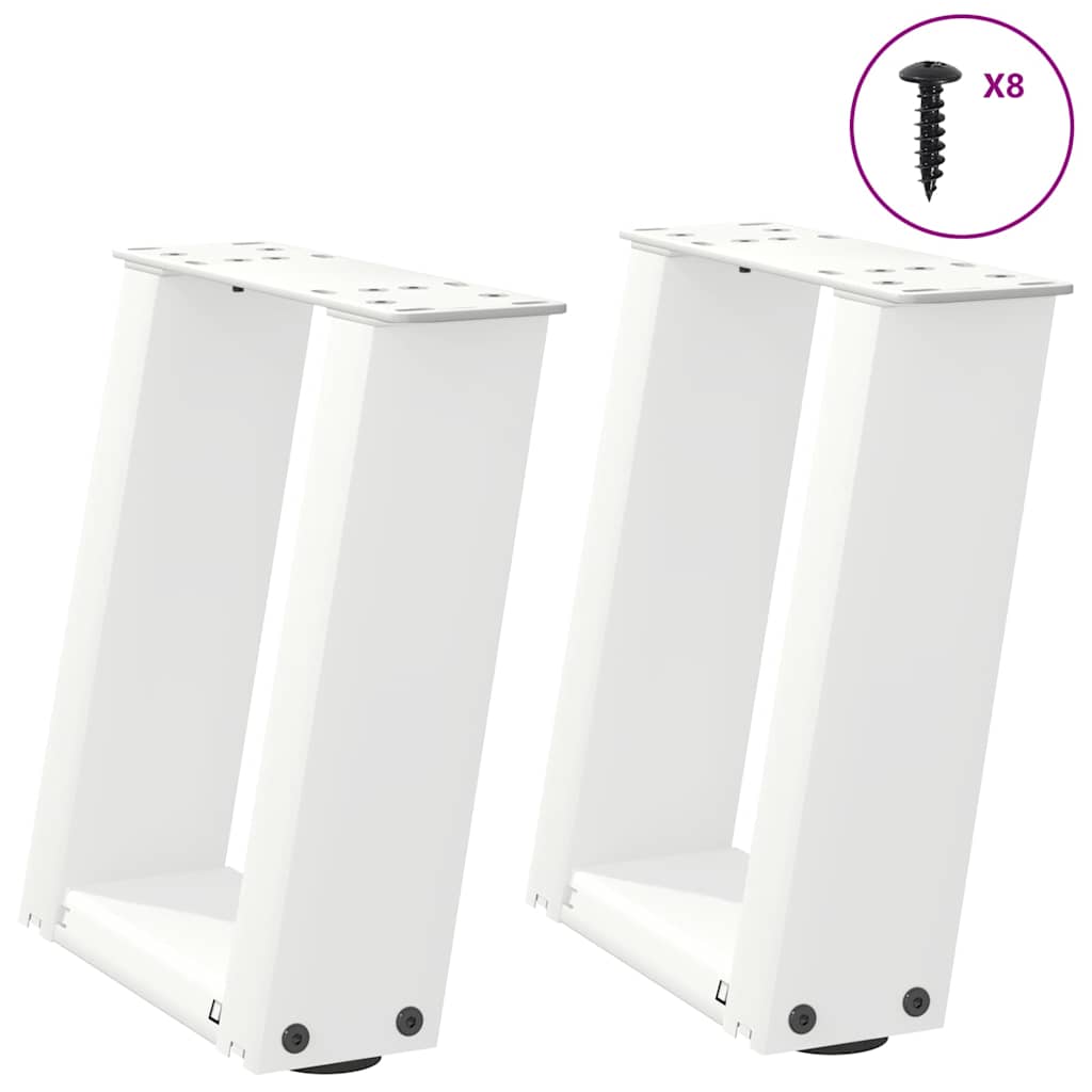 Kavos staliuko kojelės, 2 vnt., baltos, 30x(30-31) cm, plienas, U formos