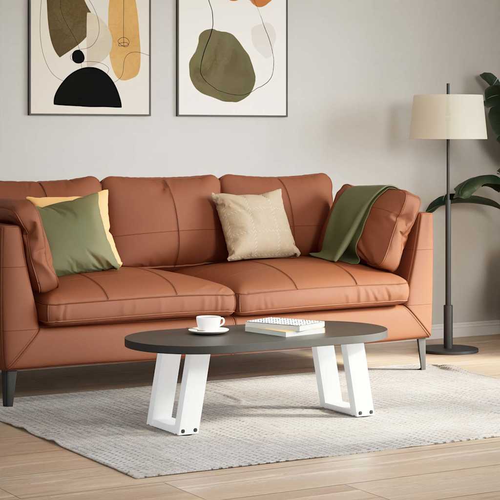 Kavos staliuko kojelės, 2 vnt., baltos, 30x(30-31) cm, plienas, U formos