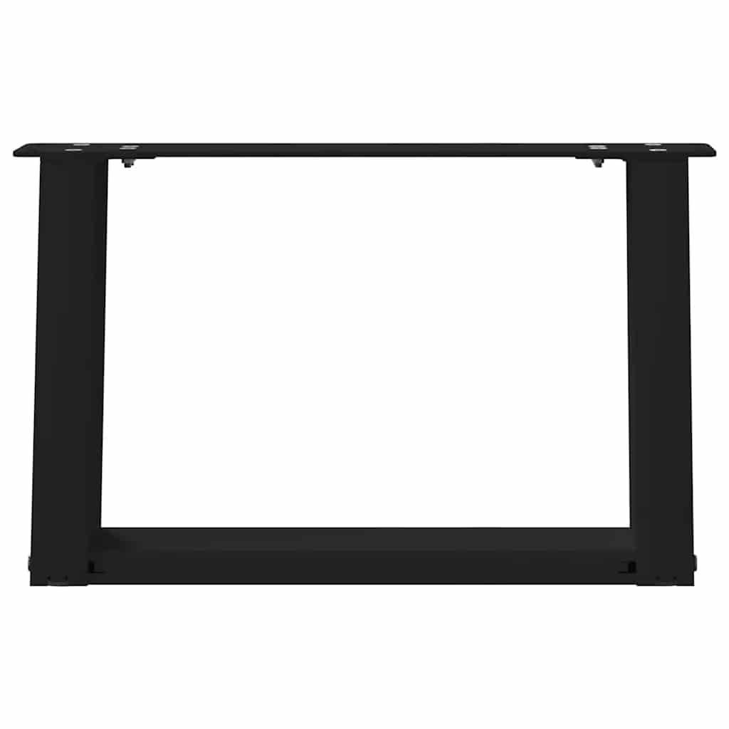 Kavos staliuko kojelės, 2 vnt., juodos, 40x(30-31) cm, plienas, U formos