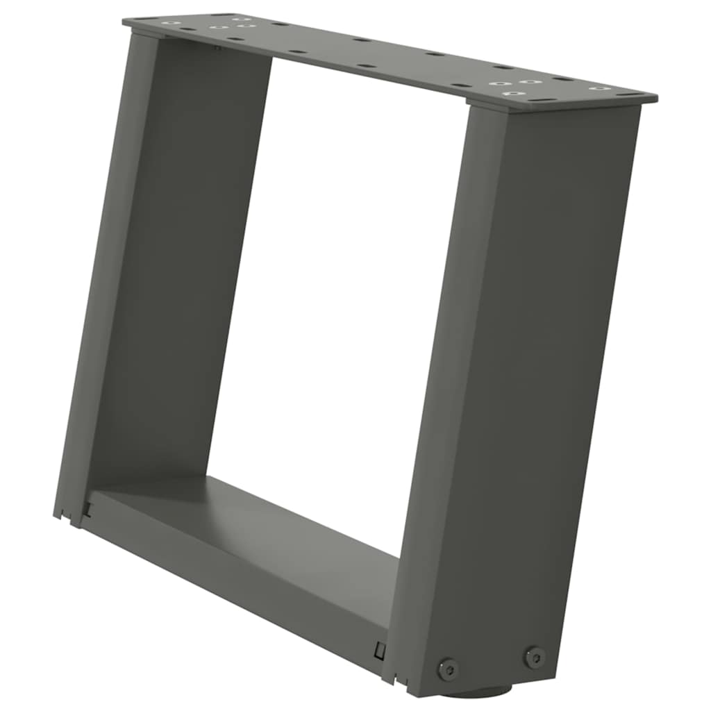 Kavos staliuko kojelės, 2 vnt., antracito spalvos, 40x(30-31) cm, plienas, U formos