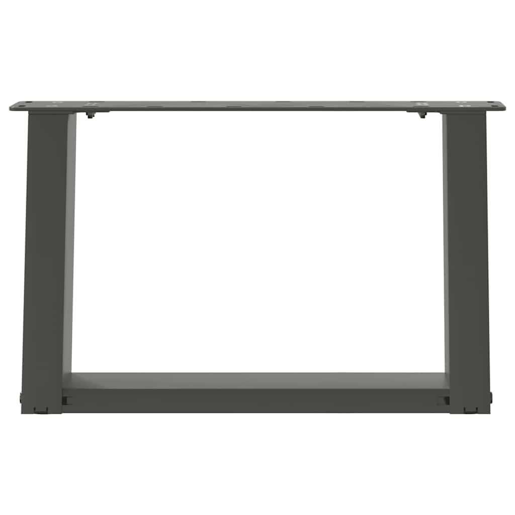 Kavos staliuko kojelės, 2 vnt., antracito spalvos, 40x(30-31) cm, plienas, U formos
