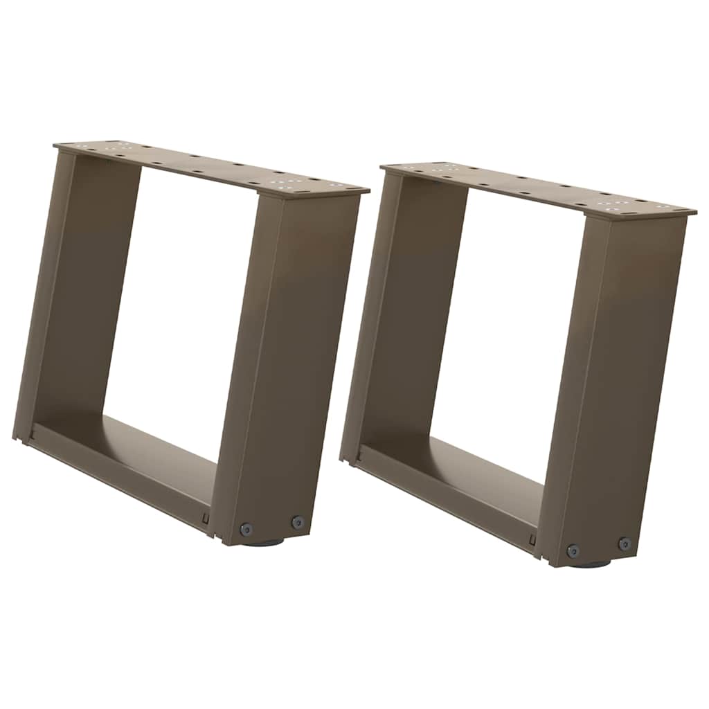 Kavos staliuko kojelės, U formos, 2 vnt., natūralus plienas, 40x(30-31) cm, plienas