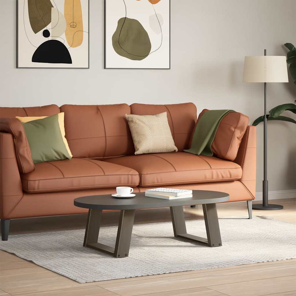 Kavos staliuko kojelės, U formos, 2 vnt., natūralus plienas, 40x(30-31) cm, plienas