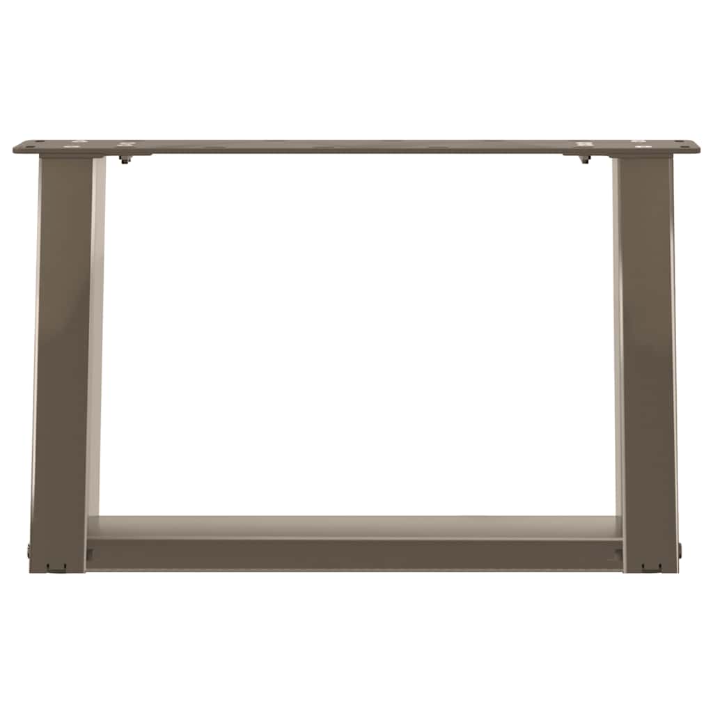 Kavos staliuko kojelės, U formos, 2 vnt., natūralus plienas, 40x(30-31) cm, plienas