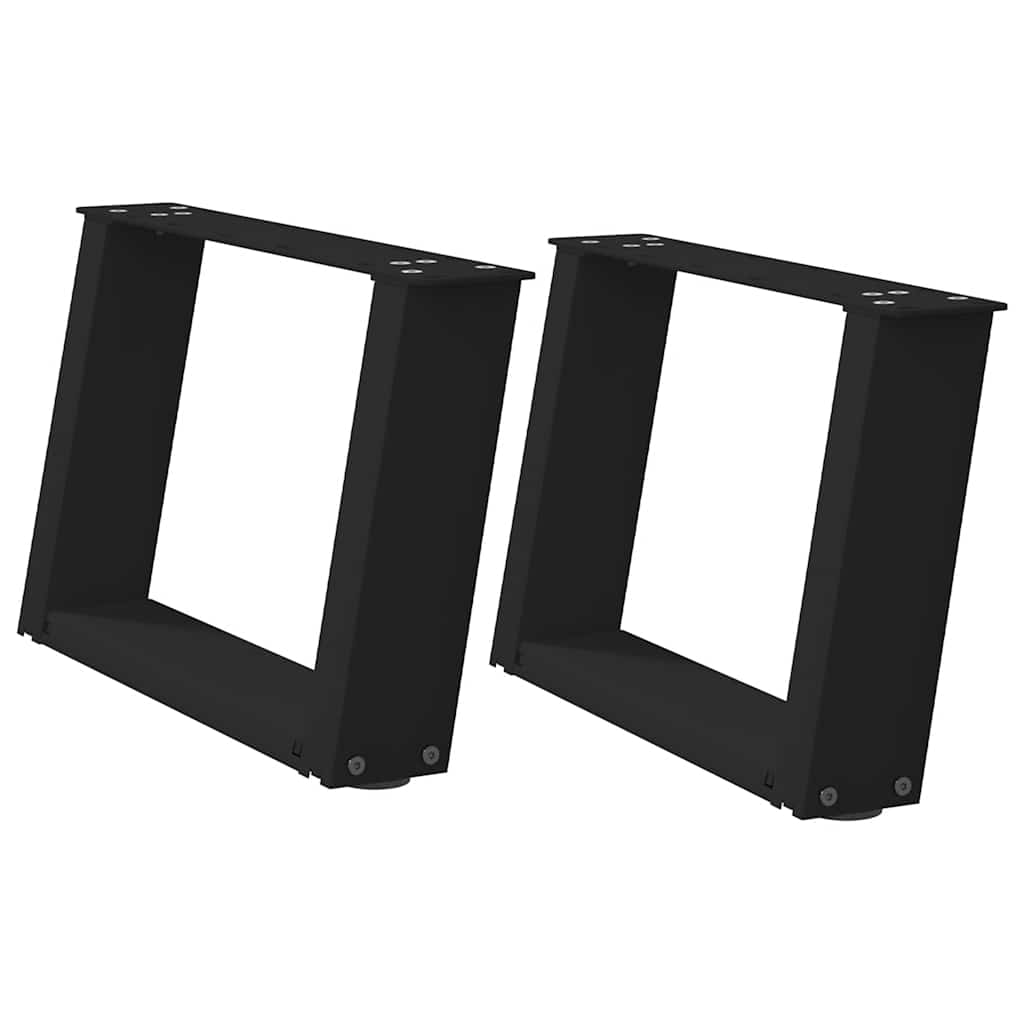 Kavos staliuko kojelės, 2 vnt., juodos, 50x(30-31) cm, plienas, U formos