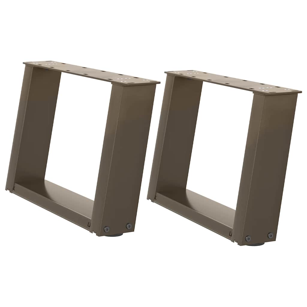 Kavos staliuko kojelės, U formos, 2 vnt., natūralus plienas, 50x(30-31) cm, plienas