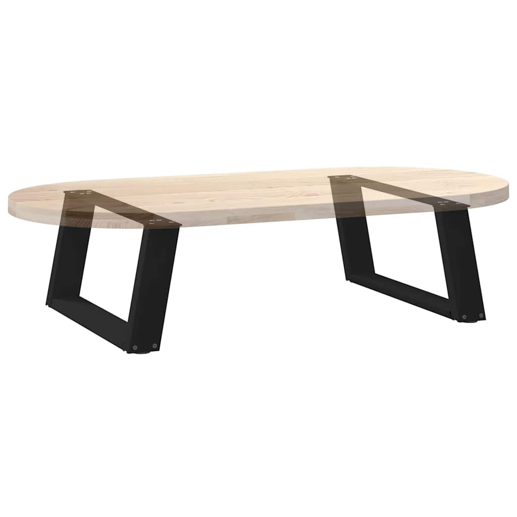 Kavos staliuko kojelės, 2 vnt., juodos, 60x(30-31) cm, plienas, U formos