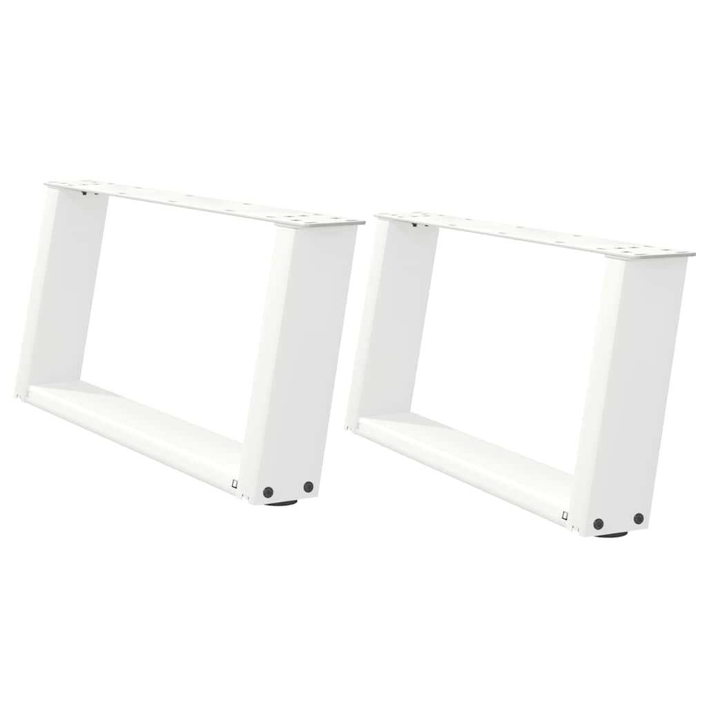 Kavos staliuko kojelės, 2 vnt., baltos, 60x(30-31) cm, plienas, U formos