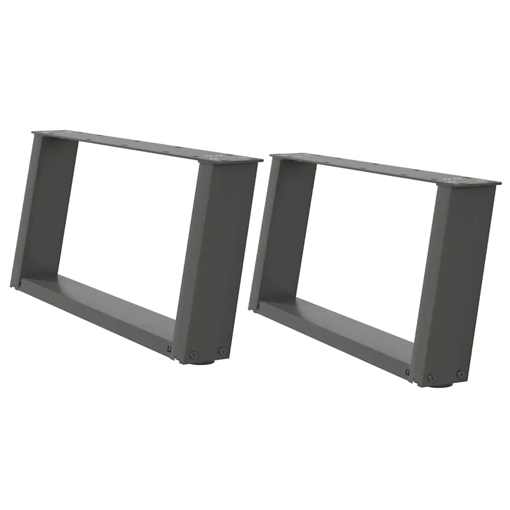 Kavos staliuko kojelės, 2 vnt., antracito spalvos, 60x(30-31) cm, plienas