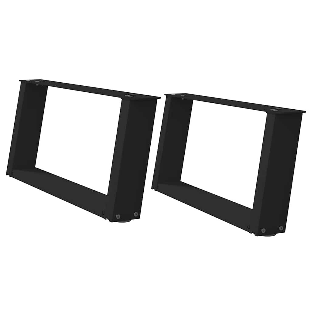 Kavos staliuko kojelės, 2 vnt., juodos, 70x(30-31) cm, plienas, U formos