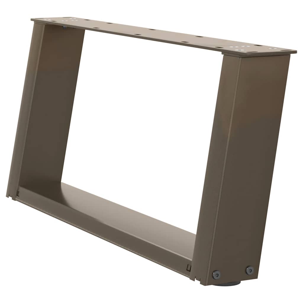Kafijas galdiņa kājas, U veida, 2 gab., dabīgais tērauds, 70x(30-31) cm, tērauds