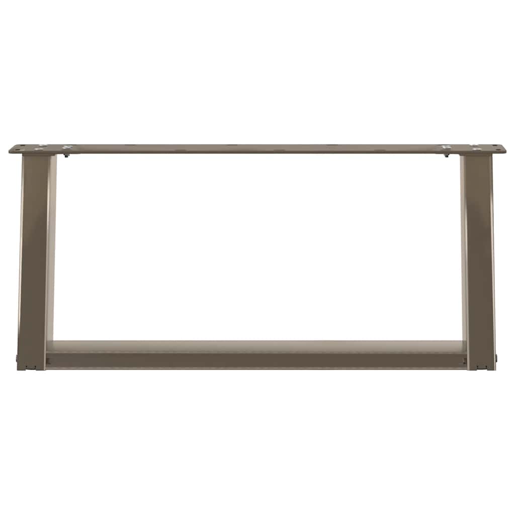 Kafijas galdiņa kājas, U veida, 2 gab., dabīgais tērauds, 70x(30-31) cm, tērauds