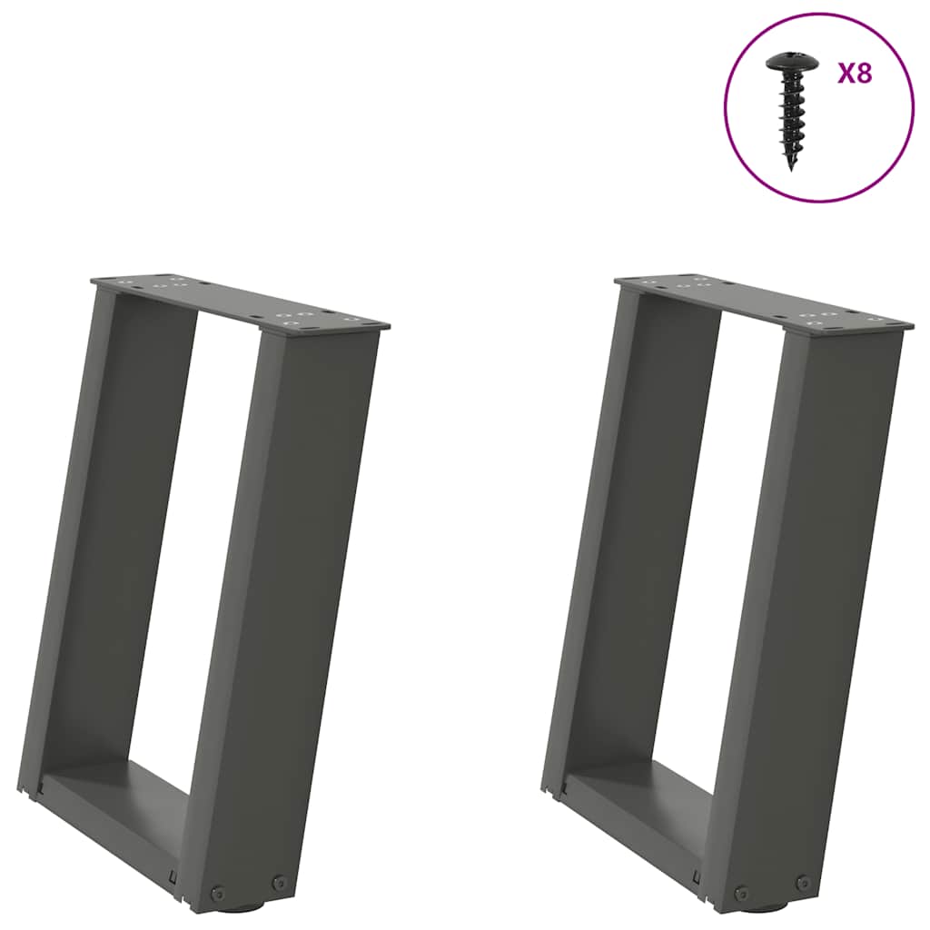 Kavos staliuko kojelės, 2 vnt., antracito spalvos, 28x(42-43) cm, plienas
