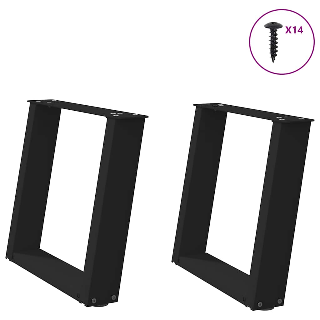 Kafijas galdiņa kājas, 2 gab., melnas, 50x(42-43) cm, tērauds, U veida