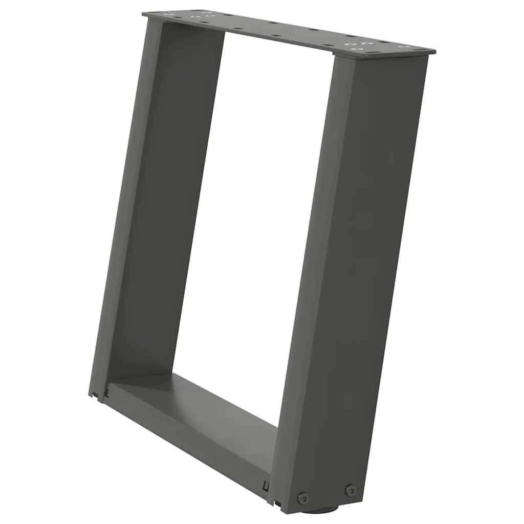 Kavos staliuko kojelės, 2 vnt., antracito spalvos, 50x(42-43) cm, plienas