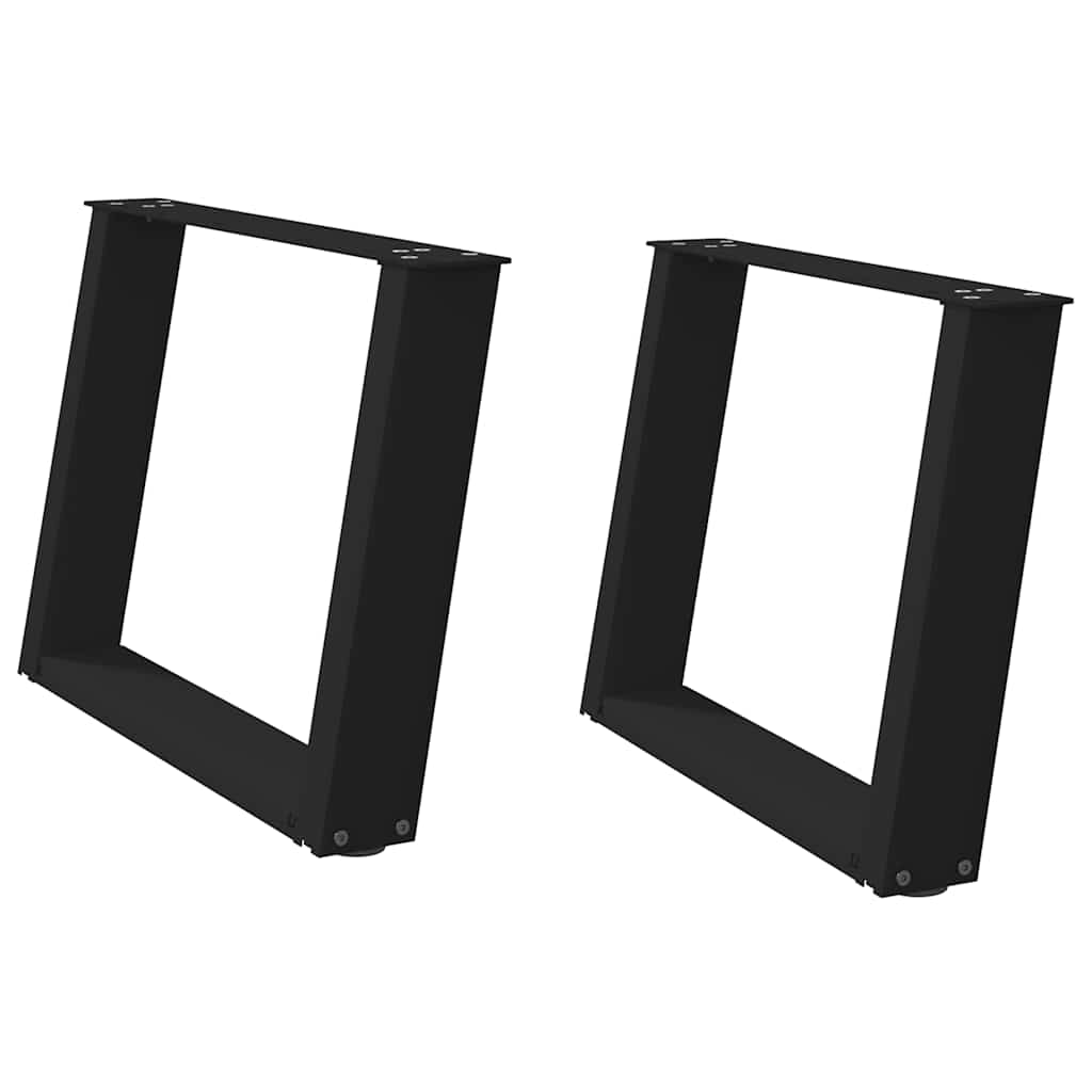 Kavos staliuko kojelės, 2 vnt., juodos, 60x(42-43) cm, plienas, U formos