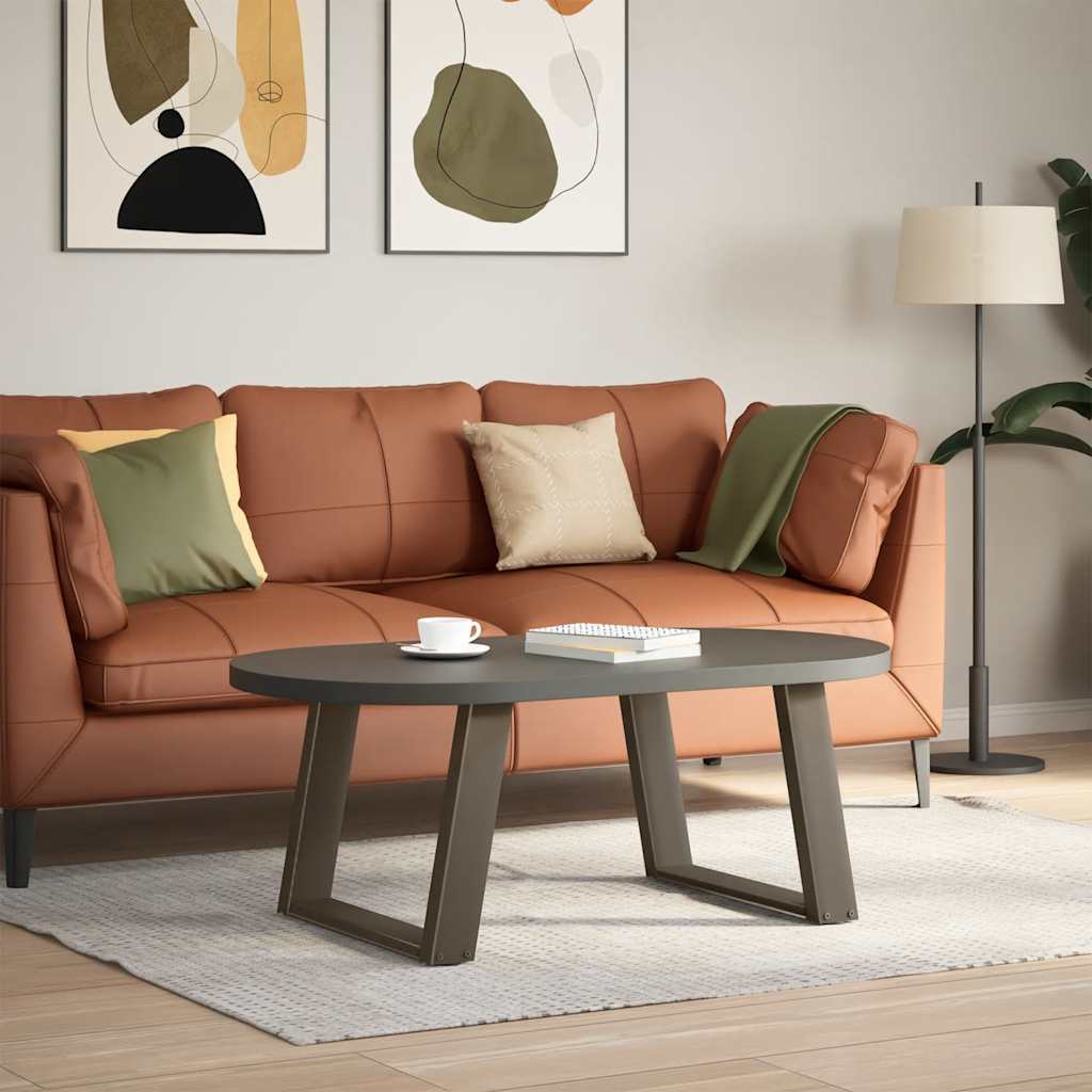 Kafijas galdiņa kājas, U veida, 2 gab., dabīgais tērauds, 70x(42-43) cm, tērauds