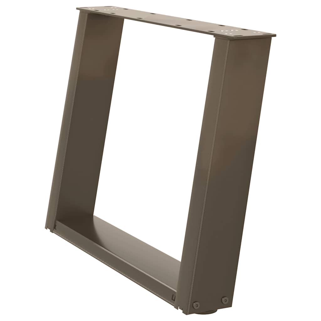 Kafijas galdiņa kājas, U veida, 2 gab., dabīgais tērauds, 70x(42-43) cm, tērauds