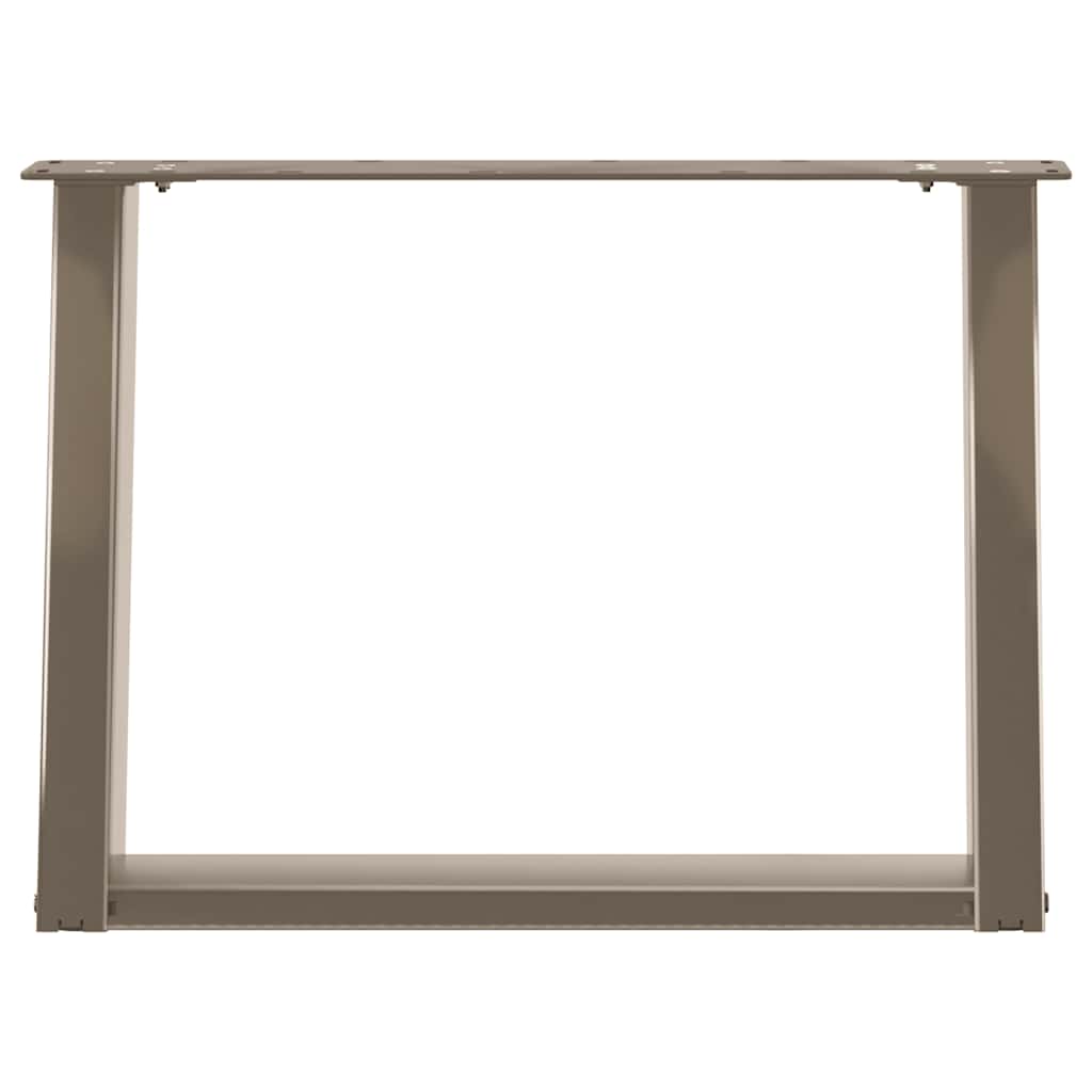 Kafijas galdiņa kājas, U veida, 2 gab., dabīgais tērauds, 70x(42-43) cm, tērauds