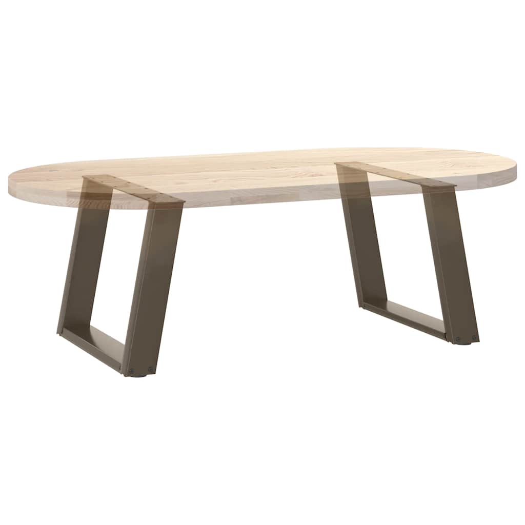 Kafijas galdiņa kājas, U veida, 2 gab., dabīgais tērauds, 70x(42-43) cm, tērauds