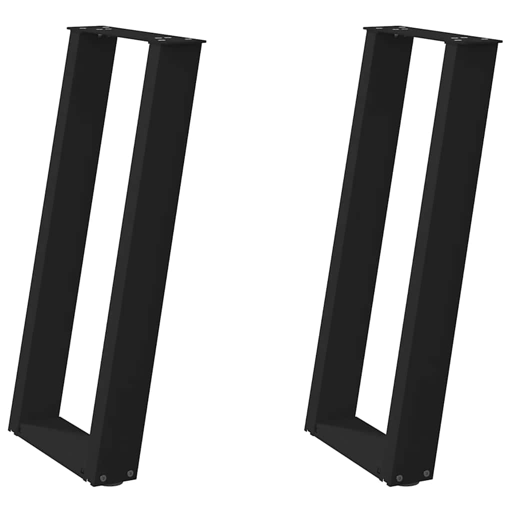 Konsolinio stalo kojelės, U formos, 2 vnt., juodos, 28x(72-73) cm, plienas