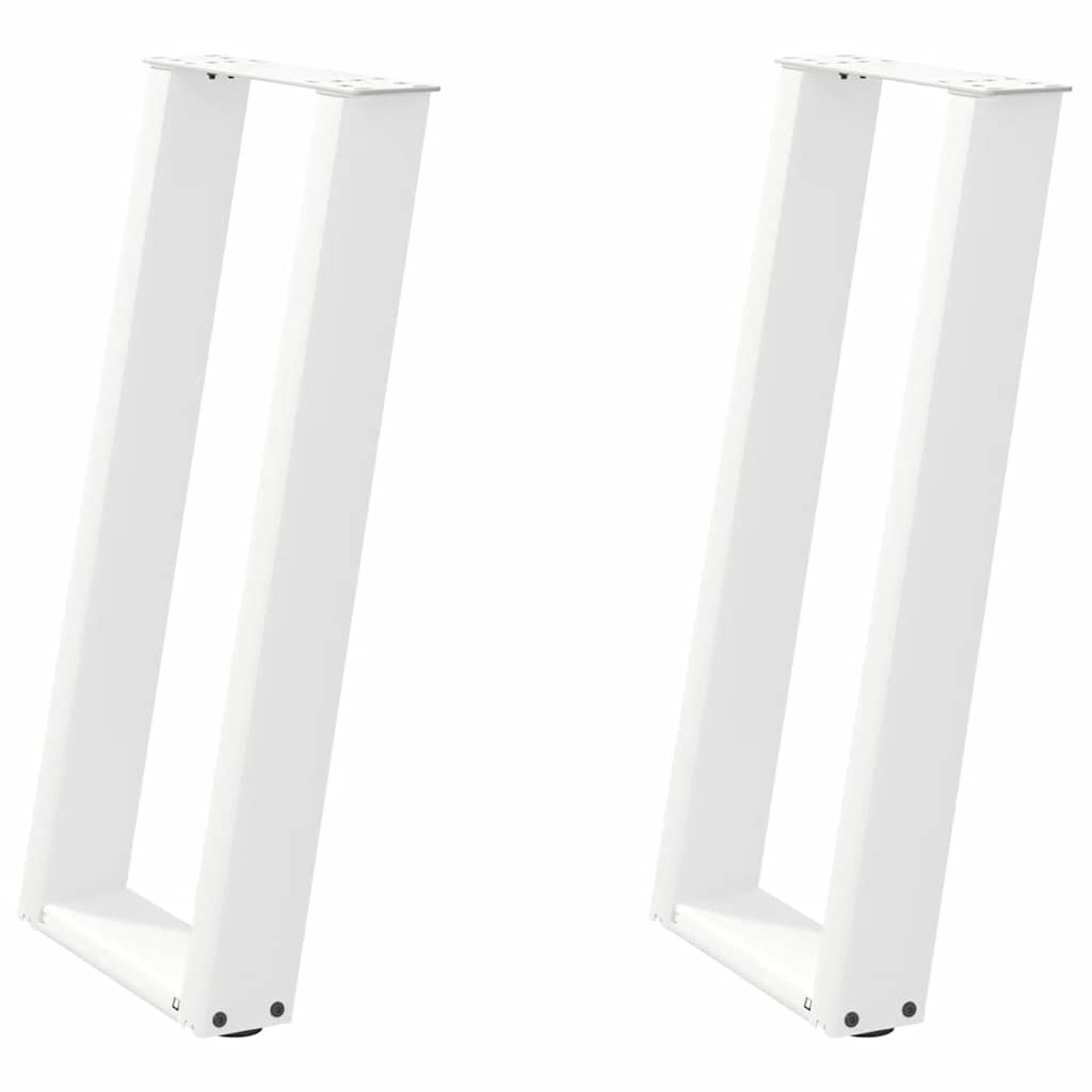 Konsolinio stalo kojelės, U formos, 2 vnt., baltos, 28x(72-73) cm, plienas