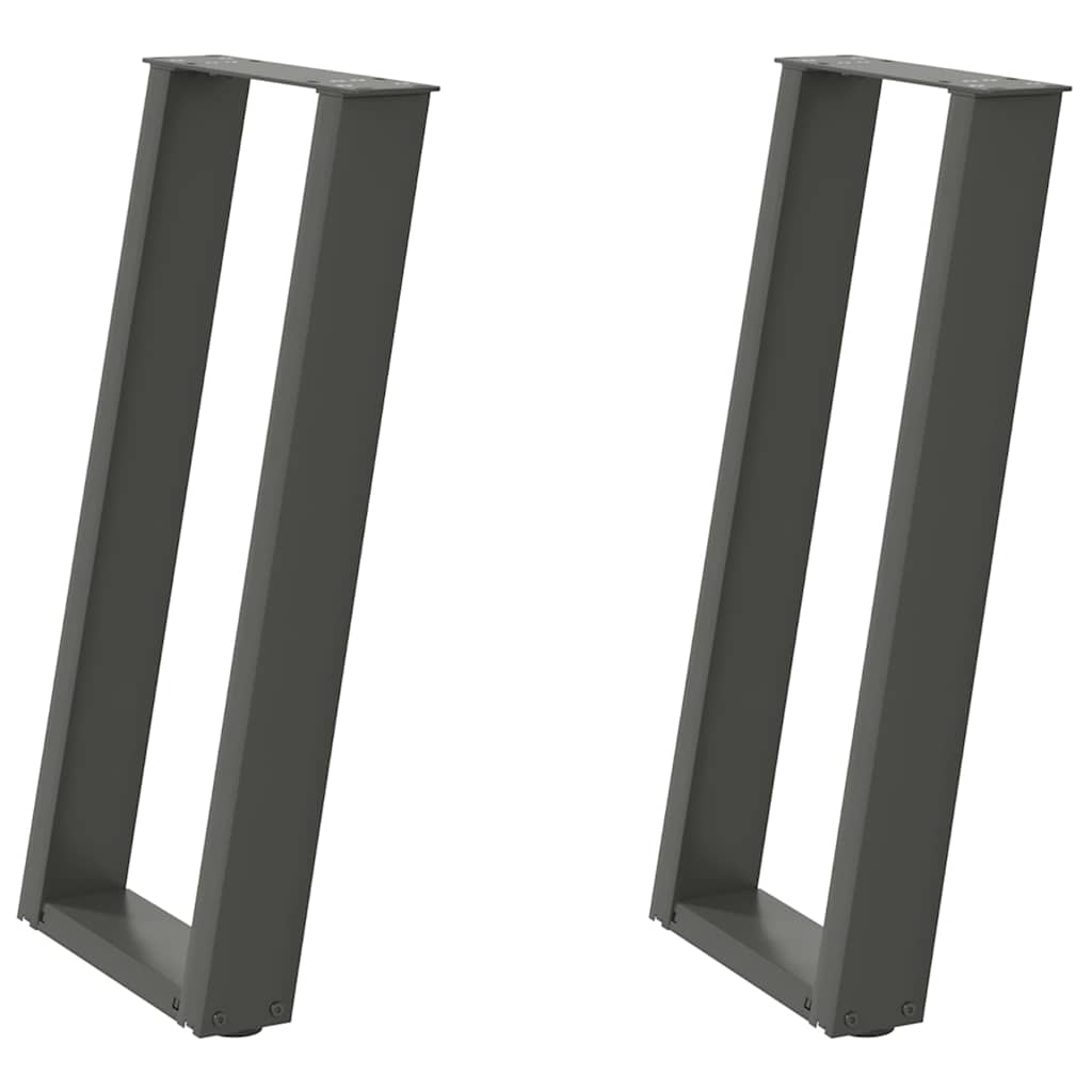Konsolinio stalo kojelės, U formos, 2 vnt., antracito spalvos, 28x(72-73) cm, plienas