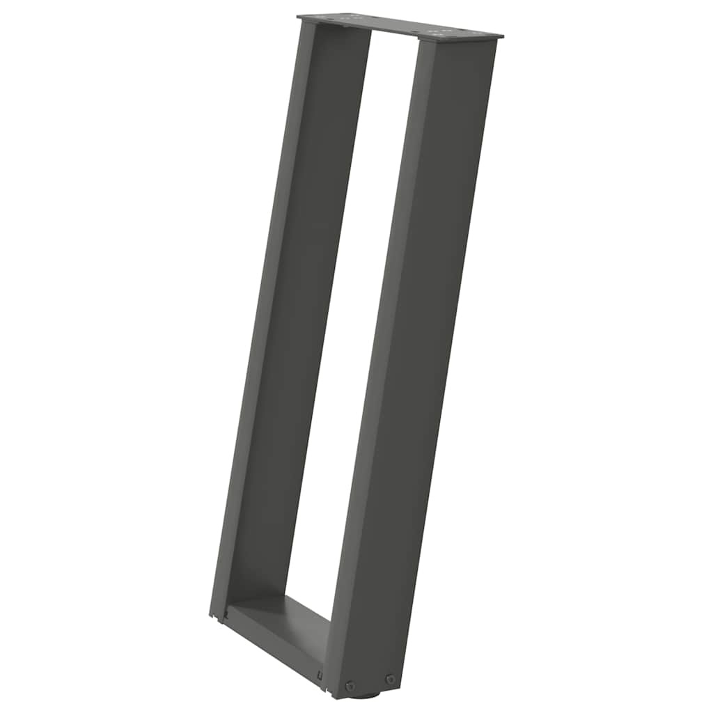 Console table legs, U-shaped, 2 pcs, anthracite, 28x(72-73) cm, steel