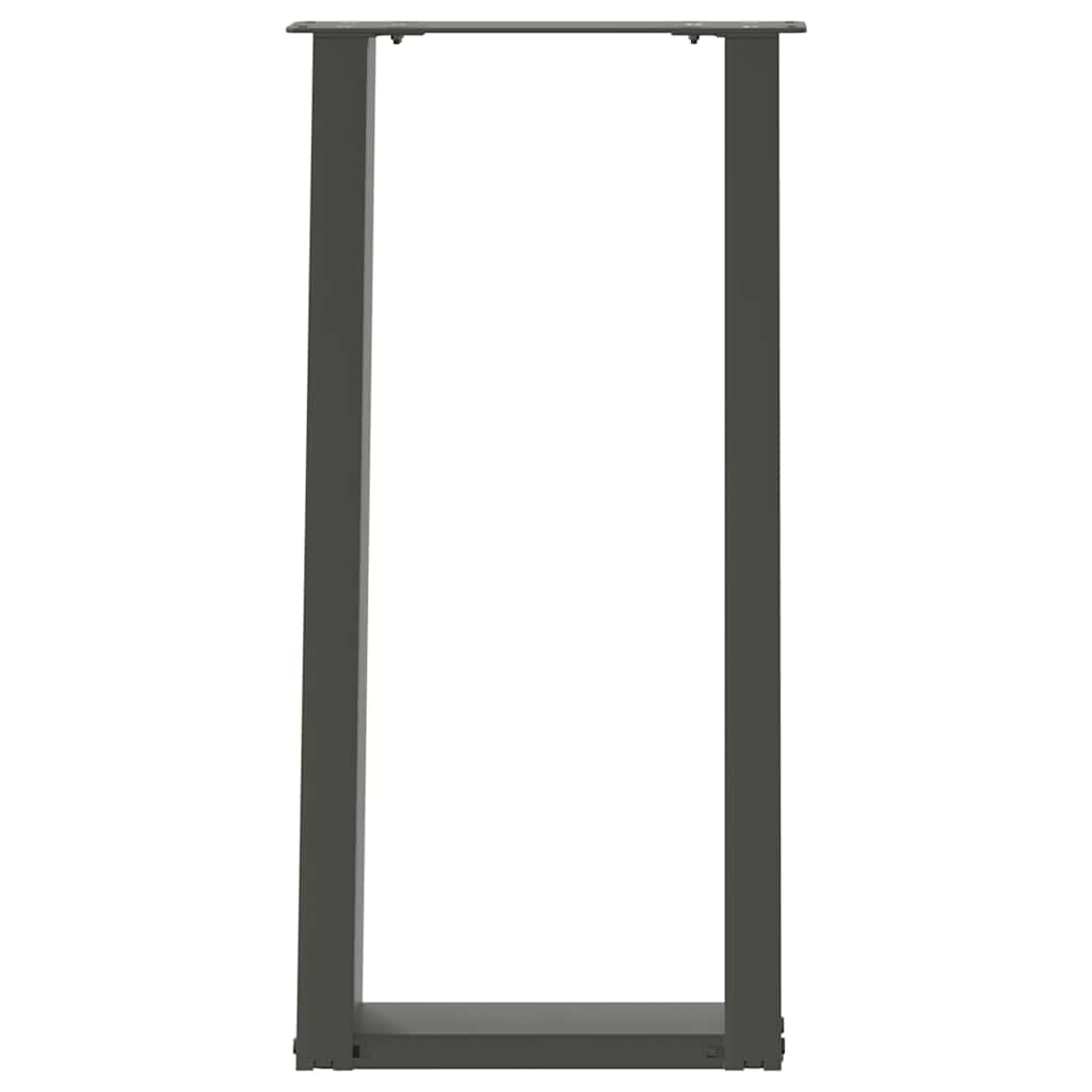 Console table legs, U-shaped, 2 pcs, anthracite, 28x(72-73) cm, steel