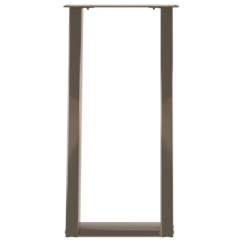 Konsoļu galda kājas, U veida, 2 gab., dabīgā tērauda, 28x(72-73) cm, tērauds
