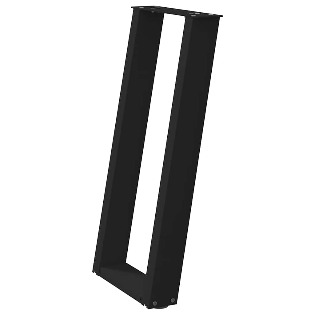 Konsolinio staliuko kojelės, U formos, 2 vnt., juodos, 38x(72-73) cm, plienas