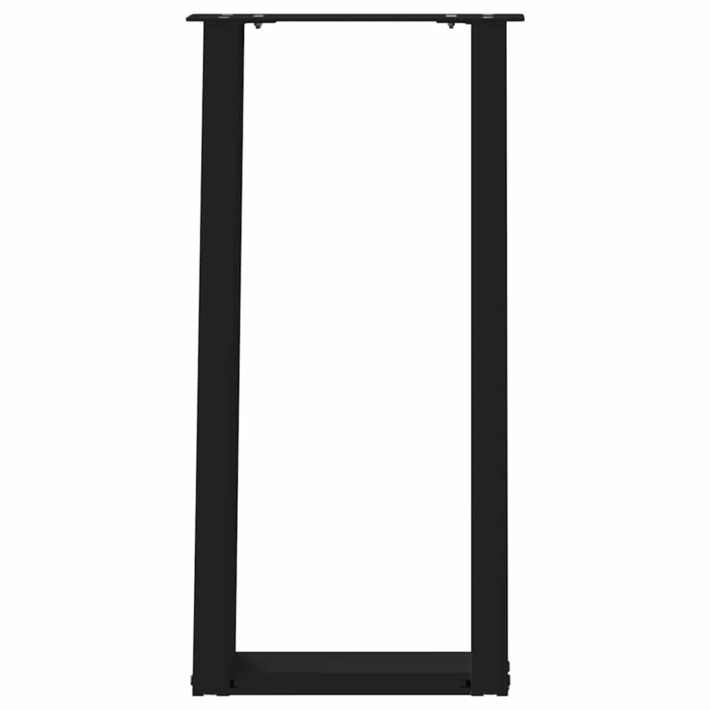 Konsolinio staliuko kojelės, U formos, 2 vnt., juodos, 38x(72-73) cm, plienas